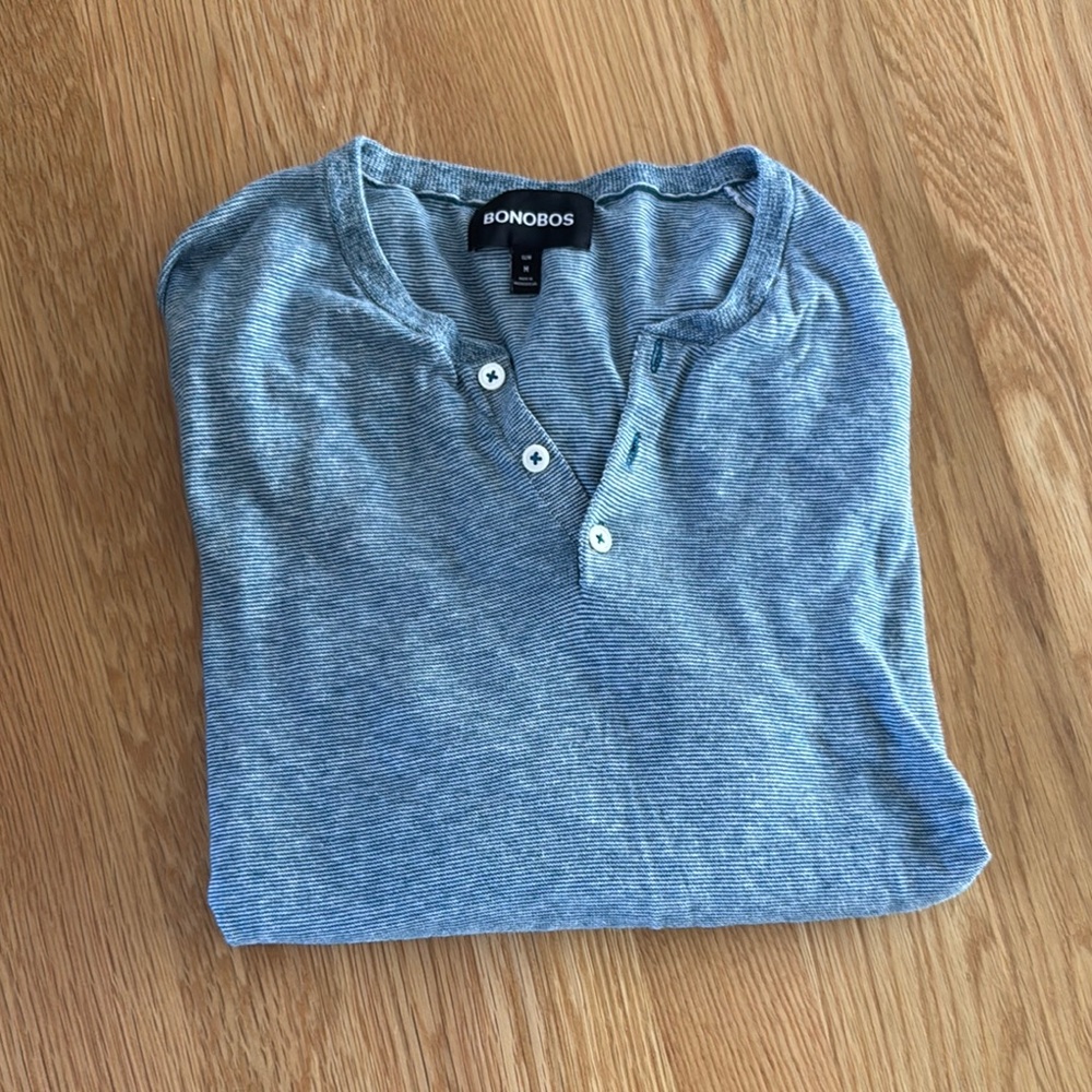 Bonobos Blue Henley Shirt